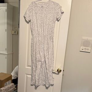 Old Navy White Leopard Print Midi Dress